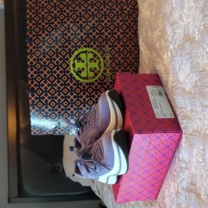 Tory Burch light purple wedge tennis shoes